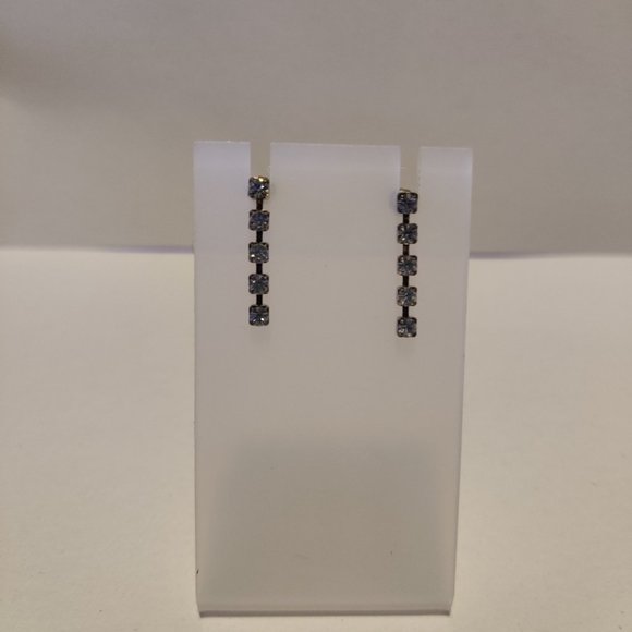 Dainty Rhinestone dangle earrings - Picture 2 of 6